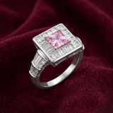 Imperial Deco Pink Sapphire Cocktail Ring – Premium 925 Silver