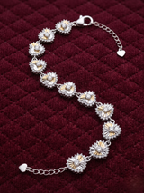 Heart Halo 925 Sterling Silver Bracelet