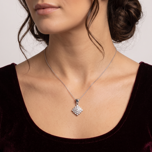 Radiant Geometric Cluster 925 Silver Pendant