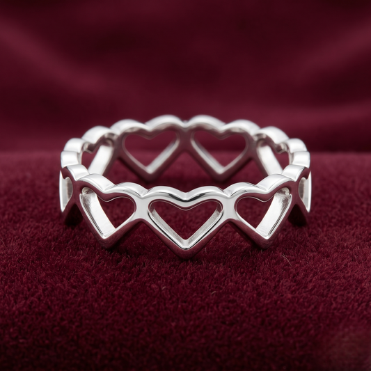 Sweetheart Openwork Crown Band – Premium 925 Silver