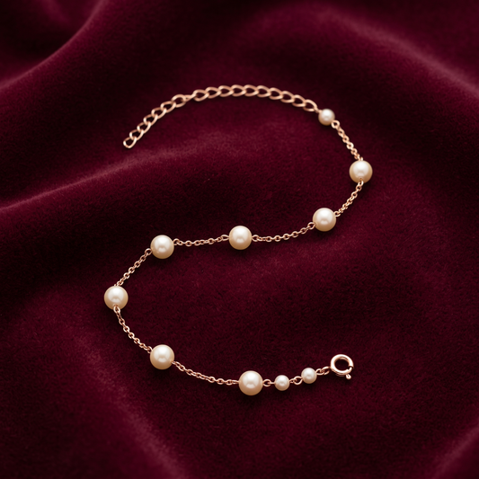 Ethereal Pearl & Rose Gold-Plated 925 Sterling Silver Bracelet