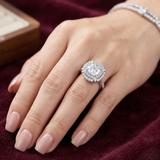 Regal Cushion Mosaic Cocktail Ring – Premium 925 Silver
