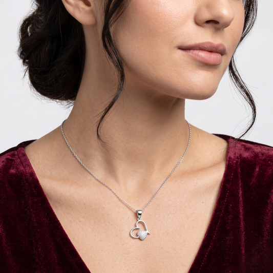Nested Sentiment Heart 925 Silver Pendant