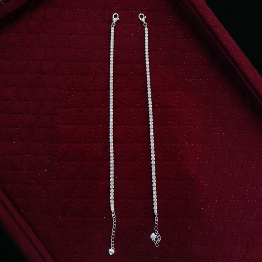 Infinite Sparkle Silver Tennis 925 Silver Anklet