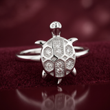 Shunya Honeycomb Tortoise Ring – Premium 925 Silver