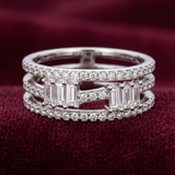Empress Multi-Row Baguette & Pavé Statement Ring