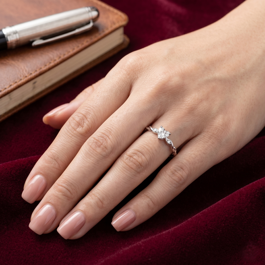Amour Twisted Heart Solitaire Ring – Premium 925 Silver