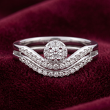 Celestial Contour Wave Ring Set – Premium 925 Silver