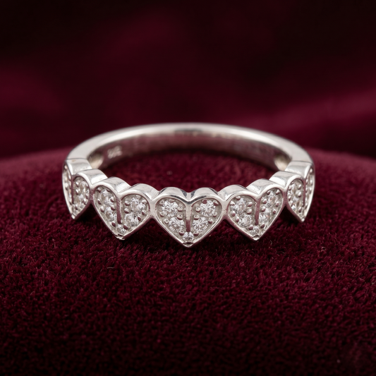 Endless Amour Connected Heart Band – Premium 925 Silver