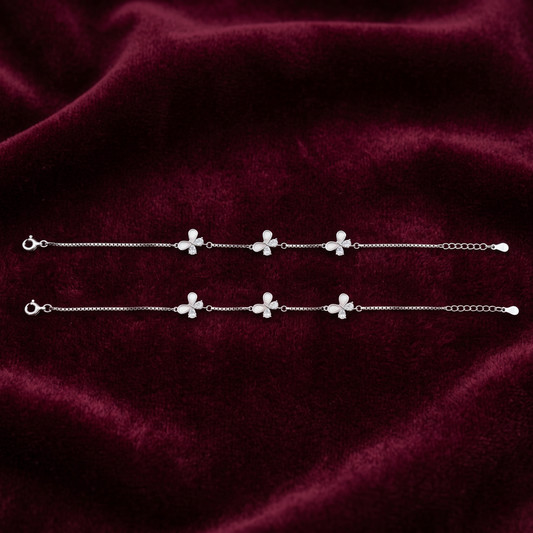 Ethereal Butterfly Blossom 925 Silver Anklet
