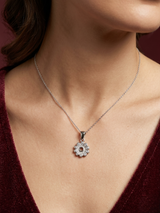 Radiant Floral 925 Sterling Silver Pendant