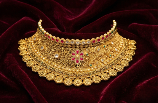 Signature Antique Gold-Plated 925 Silver Bridal Choker