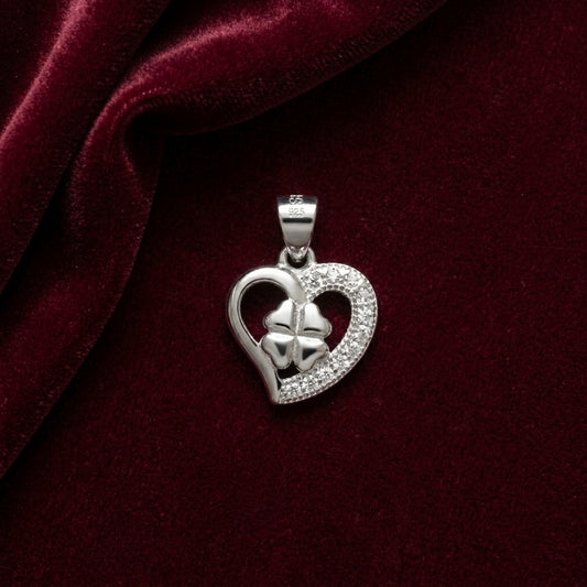 Lucky Heart Clover 925 Silver Pendant
