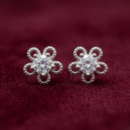 Floral Bloom 925 Sterling Silver Studs