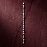 Radiant Heart & Solitaire Halo 925 silver Bracelet