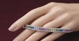 Rainbow Triple-Row Tennis 925 Silver Bracelet